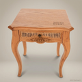 Rococo Carved Redwood Nightstand with Cane Drawer Panel