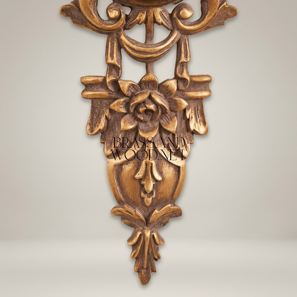 Rococo Carved Wall Clock with Acanthus Scrollwork & Pierced Frame — Antique Gold