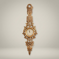 Rococo Carved Wall Clock with Acanthus Scrollwork & Pierced Frame — Gold
