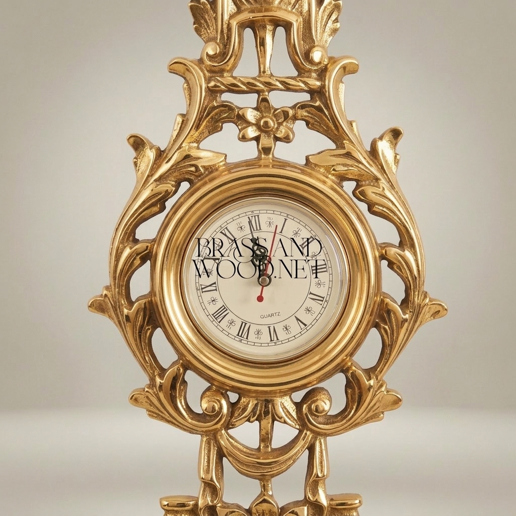 Rococo Carved Wall Clock with Acanthus Scrollwork & Pierced Frame — Gold
