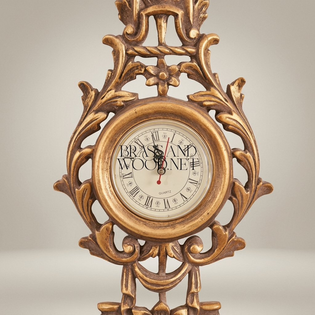 Rococo Carved Wall Clock with Acanthus Scrollwork & Pierced Frame — Antique Gold