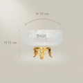 Rococo Crystal Ashtray with Ornate Brass Tripod Base — Gold