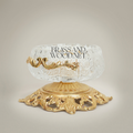 Rococo Crystal Ashtray with Ornate Pierced Brass Pedestal Base — Gold