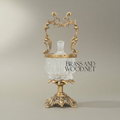 Rococo Crystal Bonbonnière with Arched Brass Handle — Antique Gold