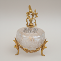Rococo Crystal Bonbonniere with Brass Acanthus Finial & Scrolled Legs — Antique Gold
