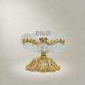 Rococo Crystal & Brass Ashtray with Acanthus Pedestal Base — Gold