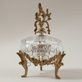Rococo Crystal Candy Box with Acanthus Brass Lid Finial — Antique Gold