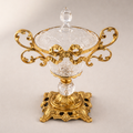 Rococo Crystal Lidded Bonbonniere with Acanthus Brass Frame — Gold