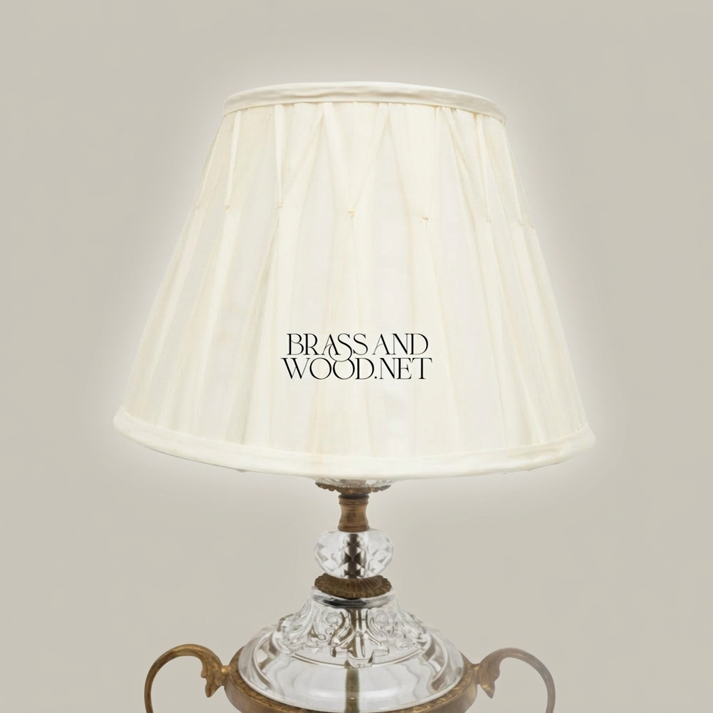 Rococo Crystal Urn Table Lamp with Brass Scroll Handles — Antique Gold