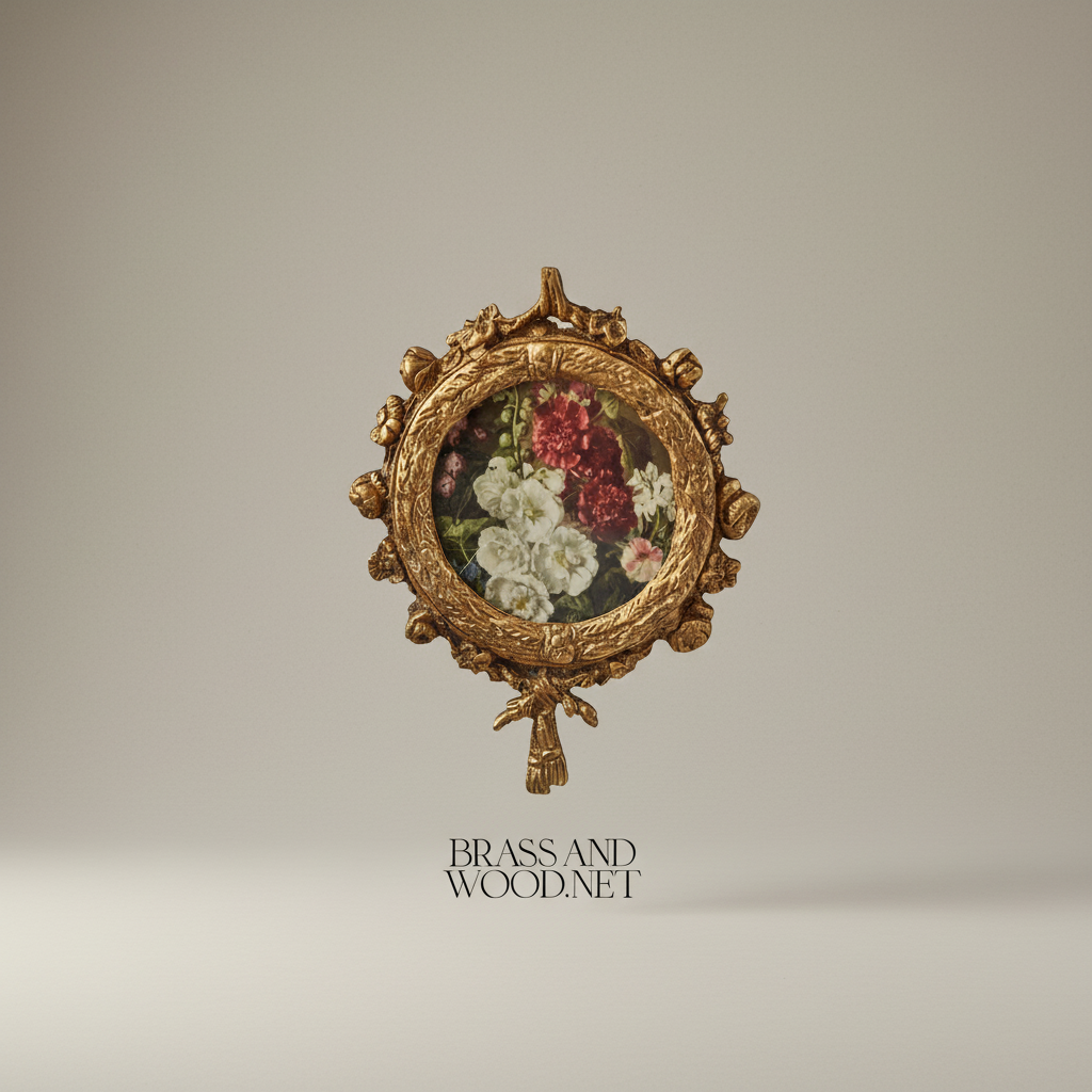 Rococo Double Medallion Hanging Wall Décor with Floral Prints & Bow Garland