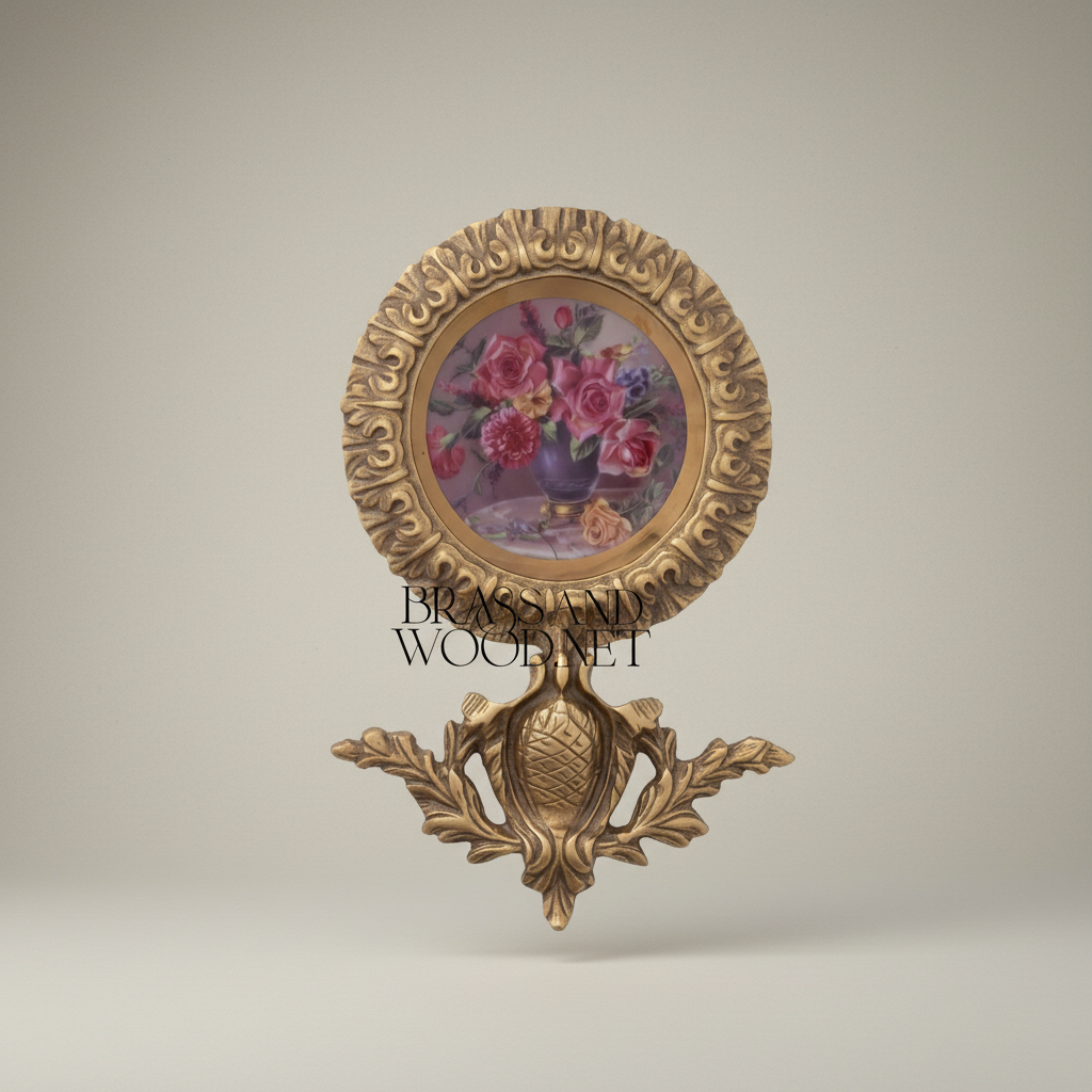 Rococo Double Round Wall Plate Set with Pineapple & Floral Crown Finials