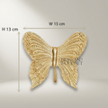 Rococo Embossed Brass Butterfly Decorative Figurine - Intricate Wing Relief — Gold