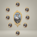 Rococo Oval Brass Photo Frame with Acanthus Crown & Ribbon Crest — Gold