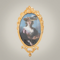 Rococo Oval Brass Photo Frame with Acanthus Crown & Scroll Base — Gold
