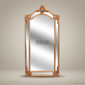 Rococo Revival Gilded Floor Mirror – Arched Crest & Acanthus Corner Mounts 205×100cm