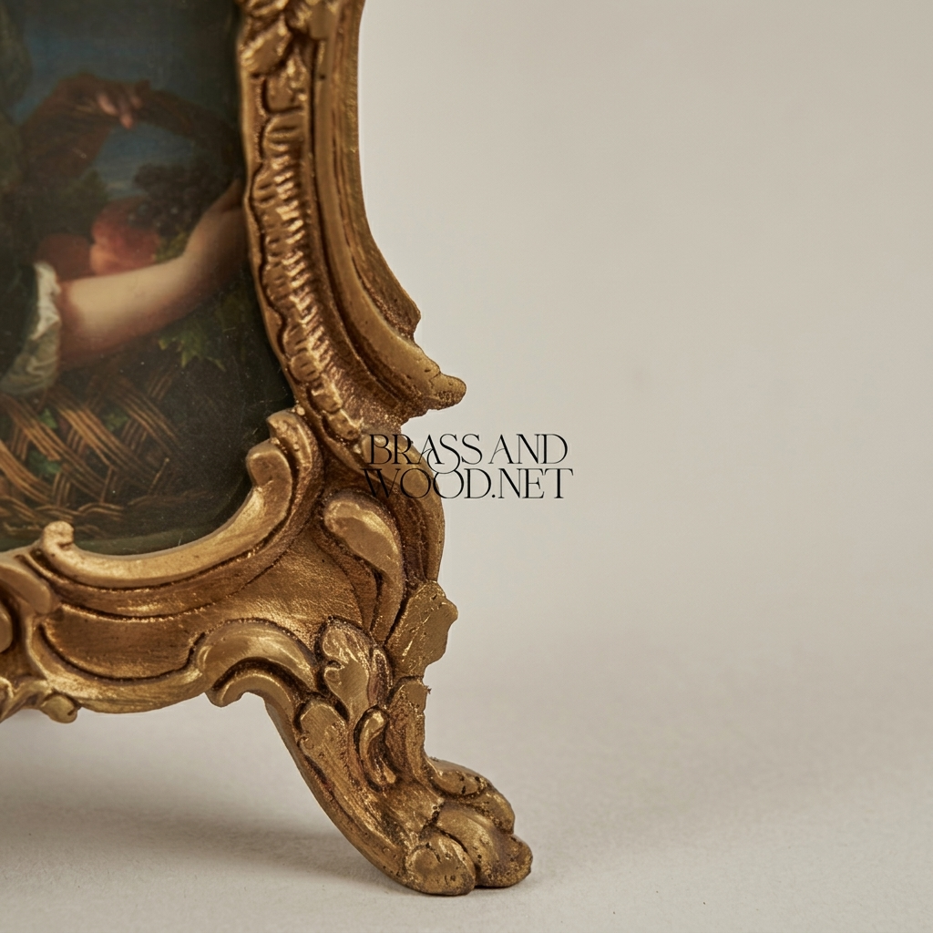 Rococo Scroll & Rocaille Easel Picture Frame with Claw Feet — Antique Gold