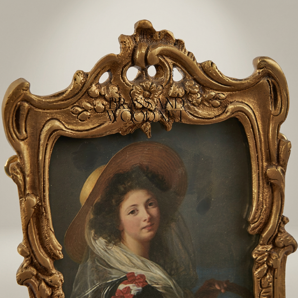 Rococo Scroll & Rocaille Easel Picture Frame with Claw Feet — Antique Gold