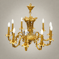 Rococo Solid Brass 8-Arm Chandelier - Acanthus & Scroll Candelabra — Gold
