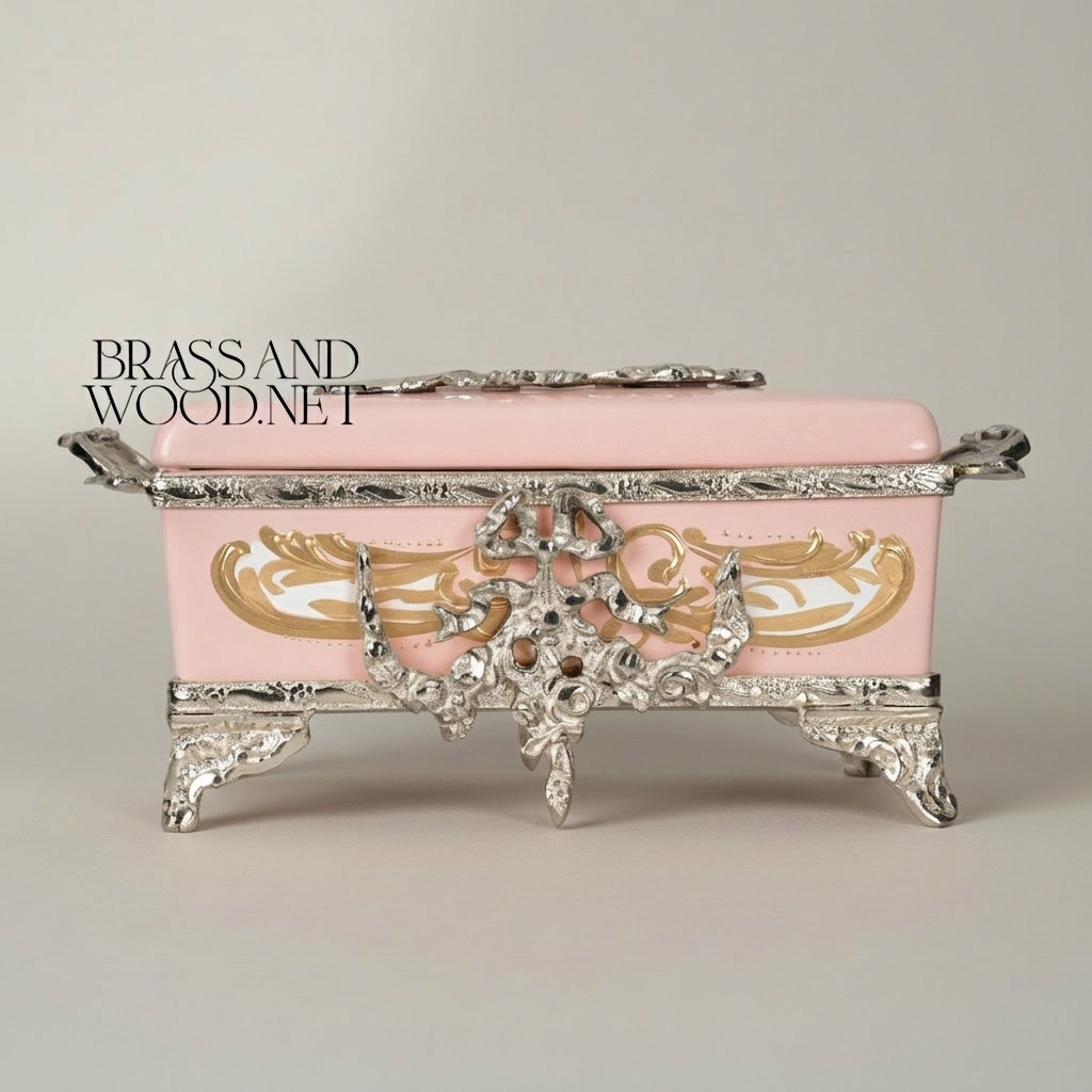 Rococo Tissue Box Holder with Acanthus Scrollwork & Cartouche Motif on Cabriole Feet