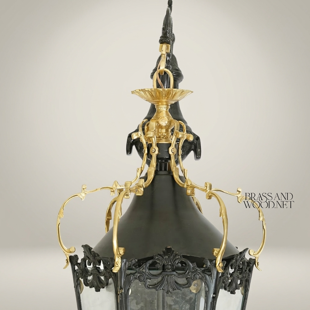 Rococo Twin-Arm Brass Wall Sconce with Hand-Painted Porcelain Medallion — Antique Gold
