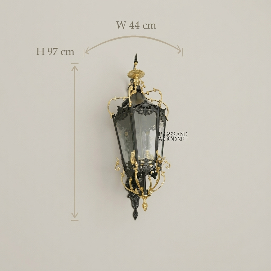 Rococo Twin-Arm Brass Wall Sconce with Hand-Painted Porcelain Medallion — Antique Gold