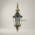Rococo Twin-Arm Brass Wall Sconce with Hand-Painted Porcelain Medallion — Antique Gold