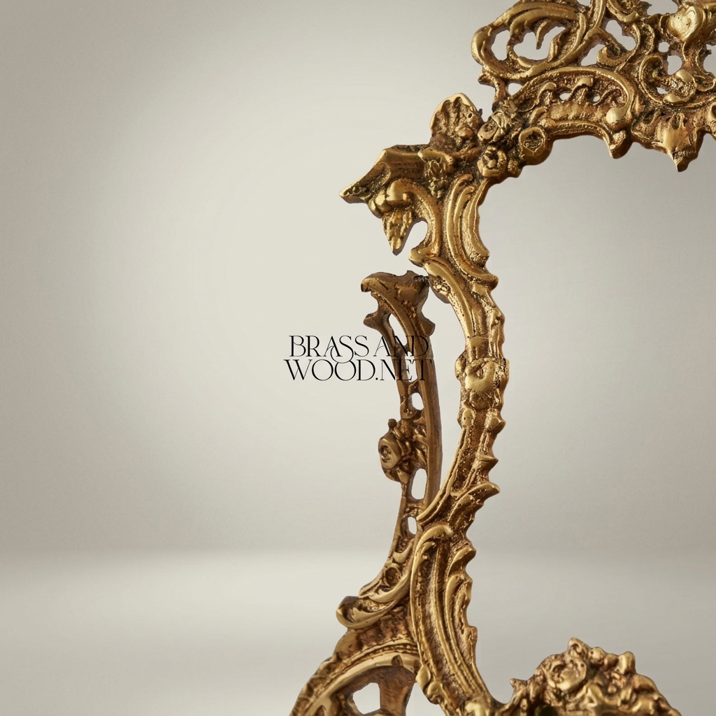 Rococo Wall Mirror with Console Shelf — Heavily Carved Scrollwork Crown & Shell Basin — Antique Gold