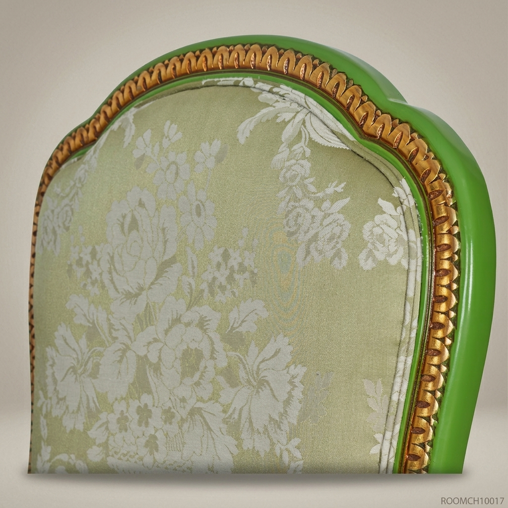 Louis XVI Dining Chair with Twisted Rope Legs & Damask Upholstery (Without Arms)