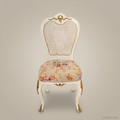 Louis XV Cane-Back Dining Chair with Floral Tapestry & Gilt Brass Accents (Without Arms)