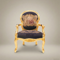 Louis XV Gilded Salon Armchair with Tapestry Upholstery