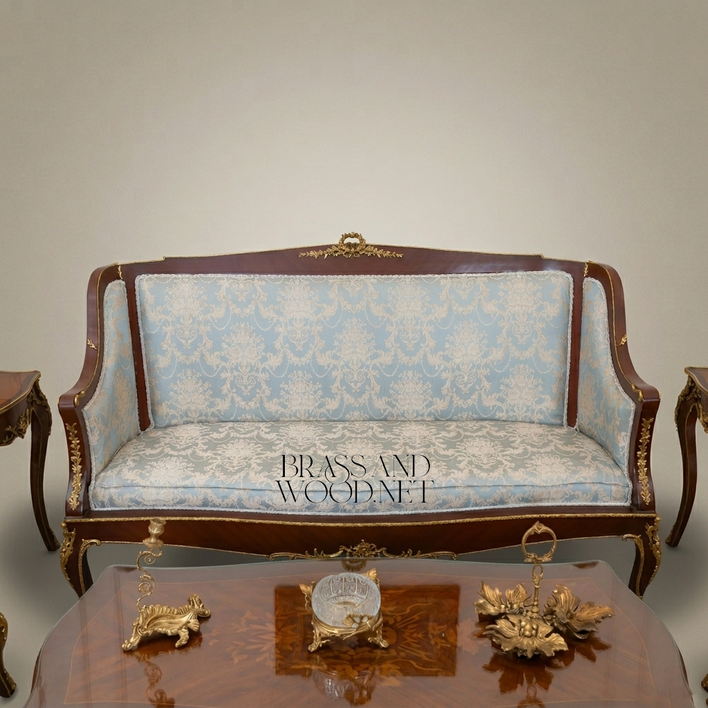 Louis XV Gilded Salon Suite — Carved Wood & Gilt Bronze Complete Set