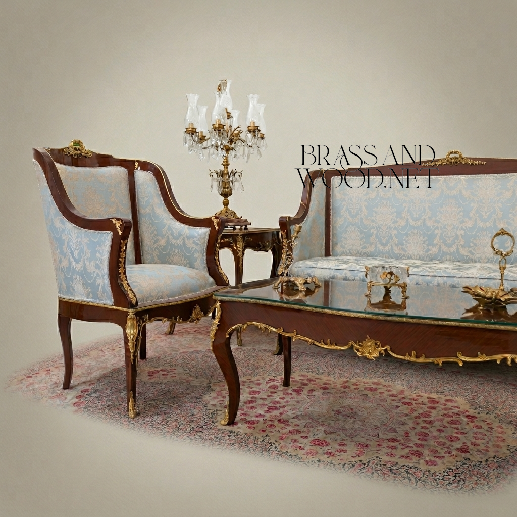 Louis XV Gilded Salon Suite — Carved Wood & Gilt Bronze Complete Set