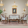 Louis XV Gilded Salon Suite — Carved Wood & Gilt Bronze Complete Set