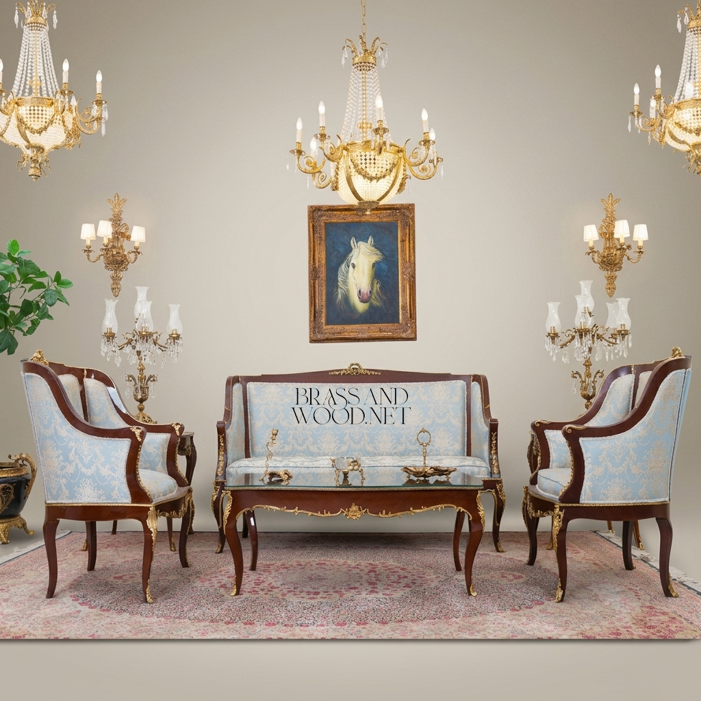 Louis XV Gilded Salon Suite — Carved Wood & Gilt Bronze Complete Set
