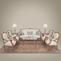 Louis XVI Heritage Salon Set — Hand-Carved Tufted Hardwood Frame