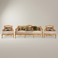 Rococo Gilt Carved Velvet Salon Suite