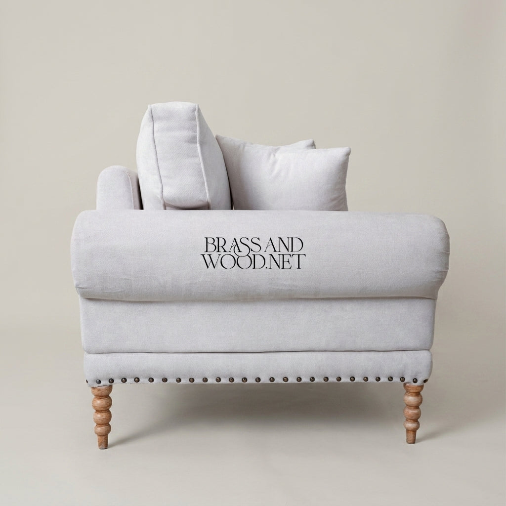 Louis XVI Heritage Salon Set — Carved Wood & Nailhead Upholstery