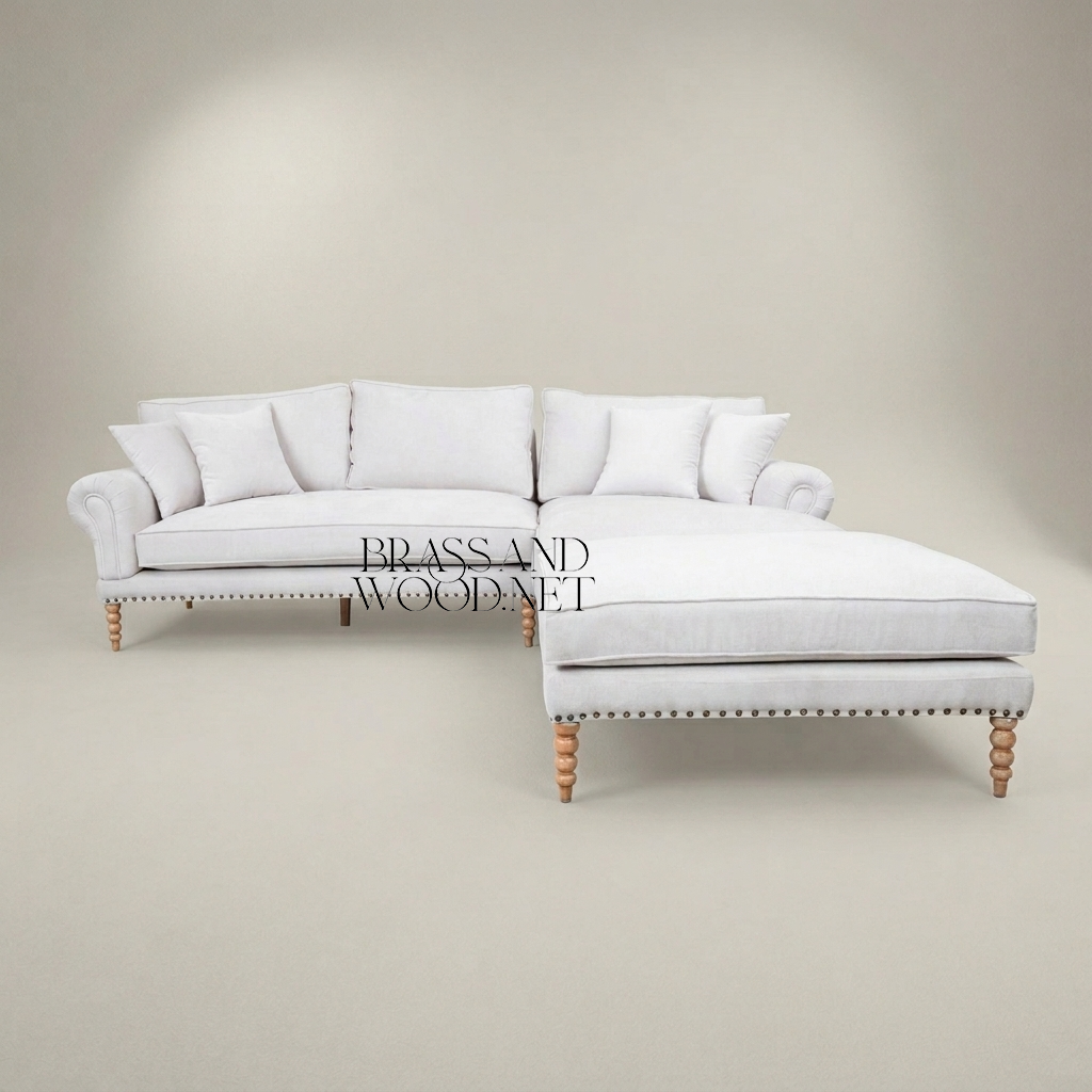 Louis XVI Heritage Salon Set — Carved Wood & Nailhead Upholstery