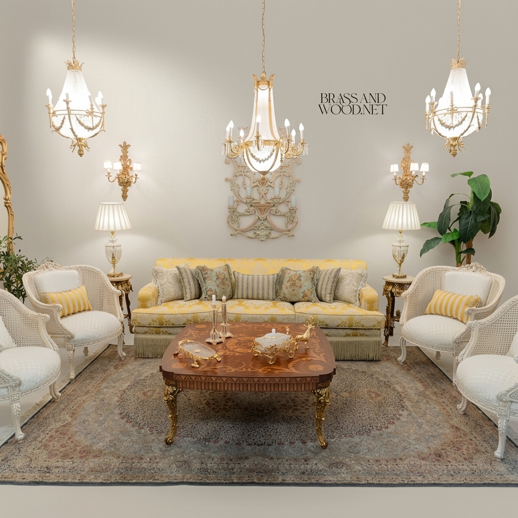 Baroque Marquetry Gilt Salon Suite