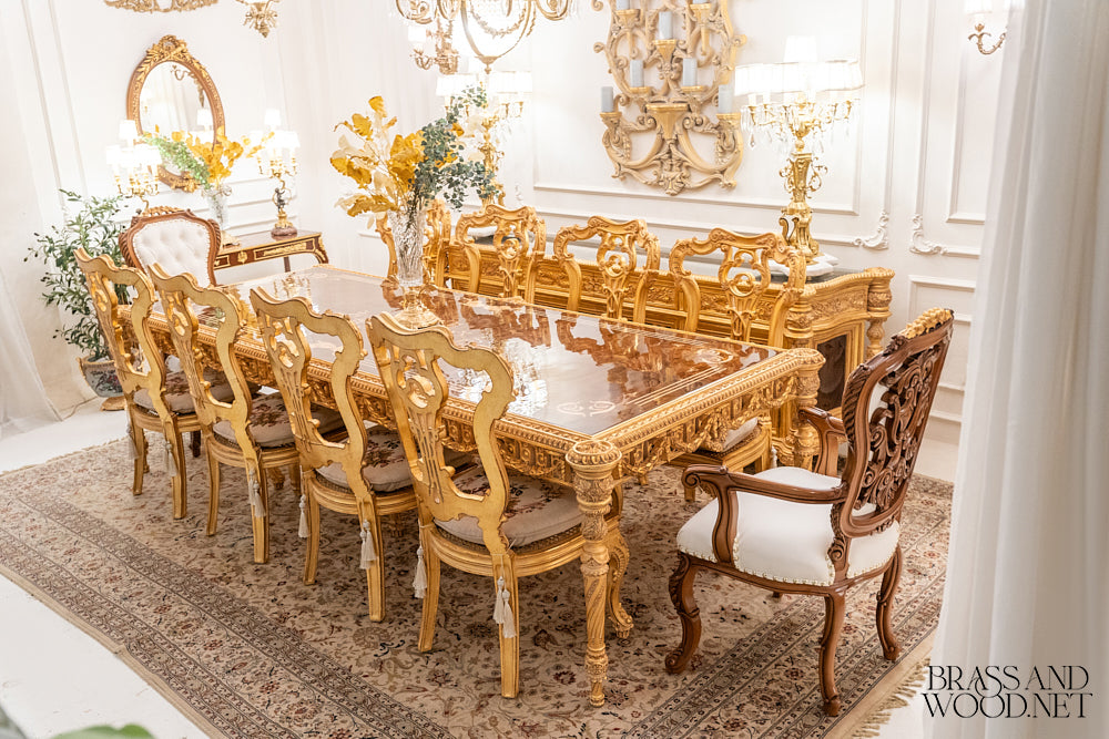 Rococo Gilt Carved Dining Set