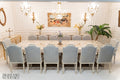 Neoclassical Ivory Carved Dining Set with Inlaid Table & Buffet