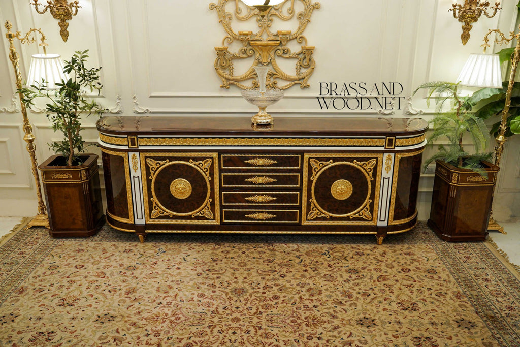 Empire Gilt Dining Suite with Carved Buffet