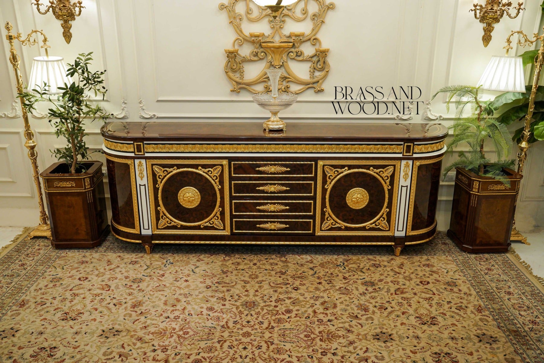 Empire Gilt Dining Suite with Carved Buffet