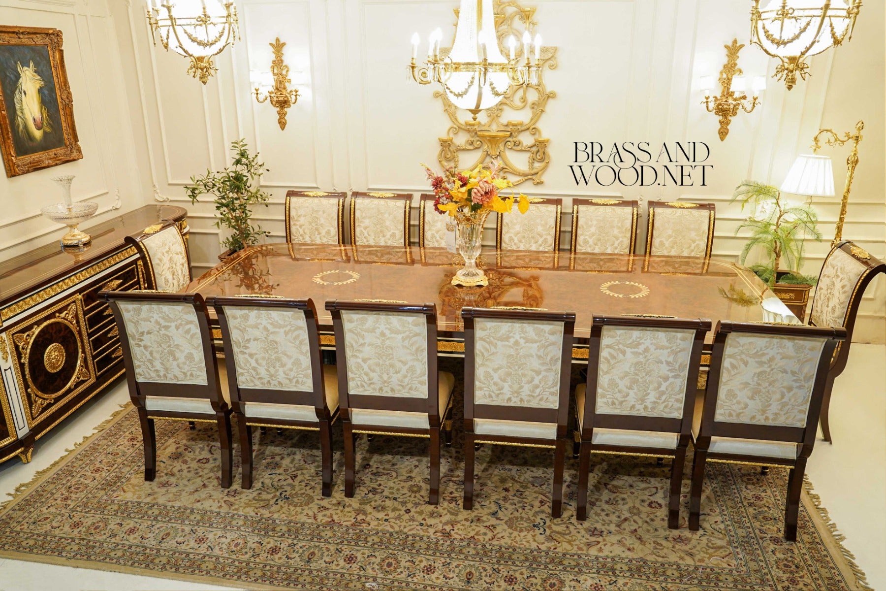 Empire Gilt Dining Suite with Carved Buffet