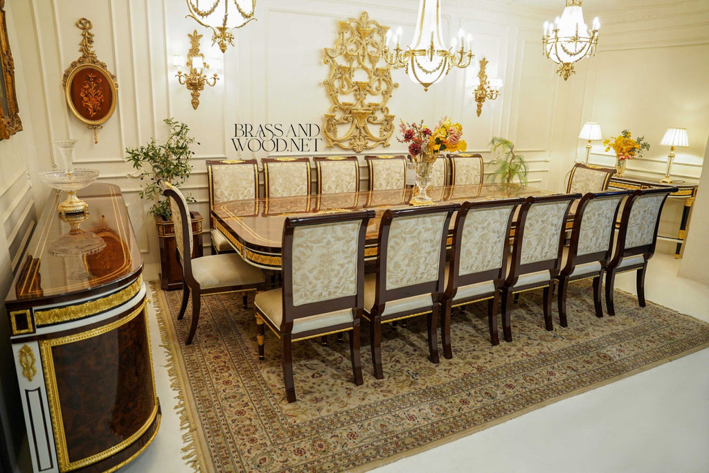 Empire Gilt Dining Suite with Carved Buffet