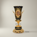 Sèvres-Style Cobalt Ceramic Trophy Vase with Gilt Brass Acanthus Mounts — Gold