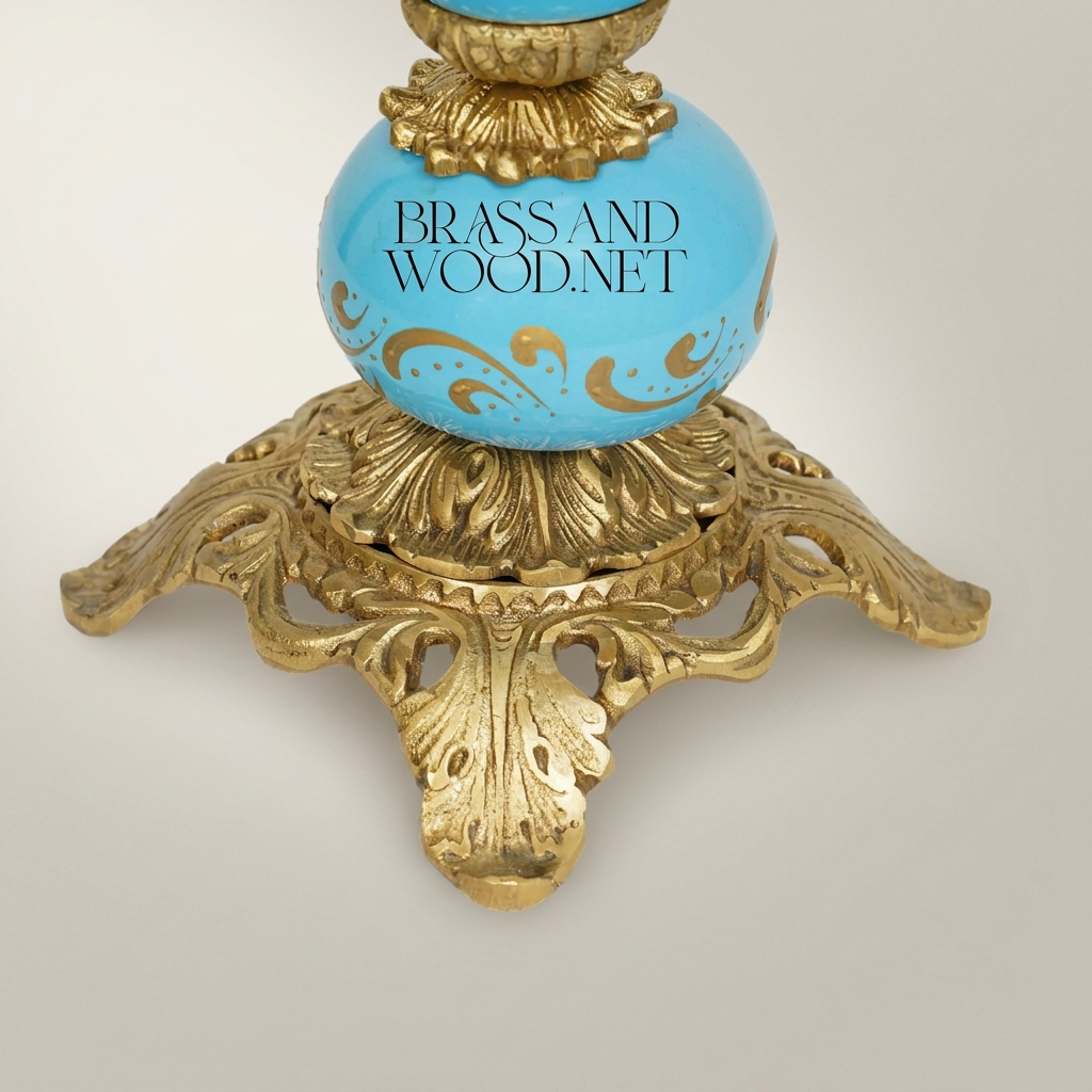 Sèvres-Style Rococo Ceramic Urn Vase with Ormolu Mounts & Hand-Painted Landscape Medallion — Antique Gold