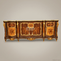Brass & Wood Louis XV Marquetry Buffet — 200cm