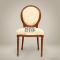 Brass & Wood Louis XVI Medallion Dining Chair — Without Arms