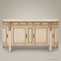 Brass & Wood Neoclassical Carved Buffet — 200cm